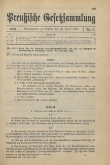 Preußische Gesetzsammlung. 1928, Nr. 19 (30 April)