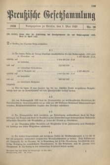 Preußische Gesetzsammlung. 1928, Nr. 20 (1 Mai)