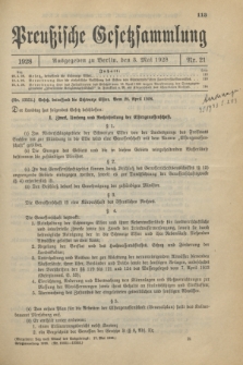 Preußische Gesetzsammlung. 1928, Nr. 21 (3 Mai)