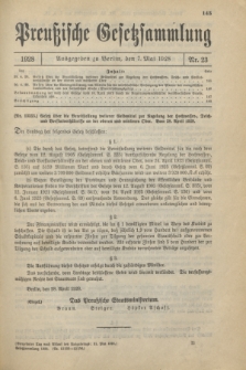Preußische Gesetzsammlung. 1928, Nr. 23 (7 Mai)