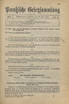 Preußische Gesetzsammlung. 1928, Nr. 31 (30 Juli)