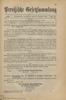 Preußische Gesetzsammlung. 1928, Nr. 32 (20 August)