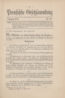 Preußische Gesetzsammlung. 1914, Nr. 10 (7 April)