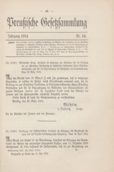 Preußische Gesetzsammlung. 1914, Nr. 13 (11 Mai)