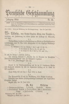 Preußische Gesetzsammlung. 1914, Nr. 21 (2 Juli)