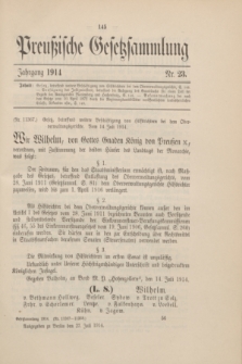 Preußische Gesetzsammlung. 1914, Nr. 23 (27 Juli)