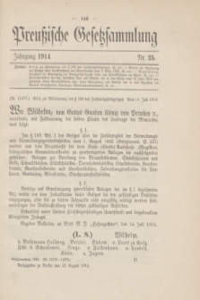 Preußische Gesetzsammlung. 1914, Nr. 25 (13 August)