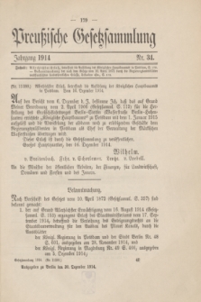 Preußische Gesetzsammlung. 1914, Nr. 34 (30 Dezember)
