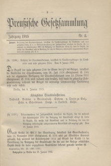 Preußische Gesetzsammlung. 1915, Nr. 2 (21 Januar)