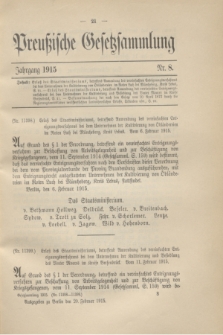 Preußische Gesetzsammlung. 1915, Nr. 8 (20 Februar)