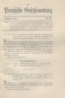 Preußische Gesetzsammlung. 1915, Nr. 26 (10 Mai)