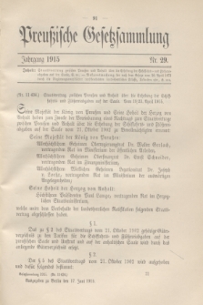 Preußische Gesetzsammlung. 1915, Nr. 29 (17 Juni)