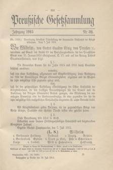 Preußische Gesetzsammlung. 1915, Nr. 32 (10 Juli)