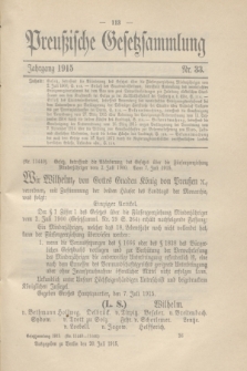 Preußische Gesetzsammlung. 1915, Nr. 33 (20 Juli)