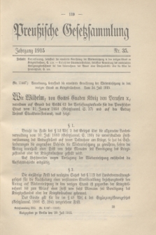 Preußische Gesetzsammlung. 1915, Nr. 35 (29 Juli)