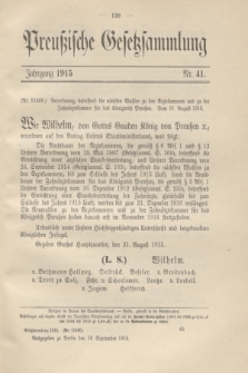 Preußische Gesetzsammlung. 1915, Nr. 41 (16 September)