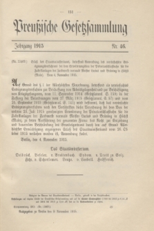 Preußische Gesetzsammlung. 1915, Nr. 46 (9 November)