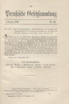 Preußische Gesetzsammlung. 1915, Nr. 48 (25 November)