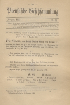 Preußische Gesetzsammlung. 1915, Nr. 52 (30 Dezember)