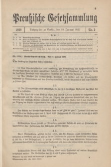 Preußische Gesetzsammlung. 1929, Nr. 2 (18 Januar)