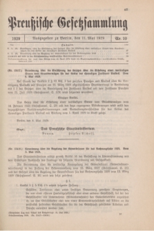 Preußische Gesetzsammlung. 1929, Nr. 10 (11 Mai)