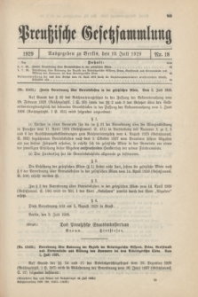 Preußische Gesetzsammlung. 1929, Nr. 18 (10 Juli)