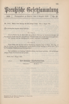 Preußische Gesetzsammlung. 1929, Nr. 22 (6 August)