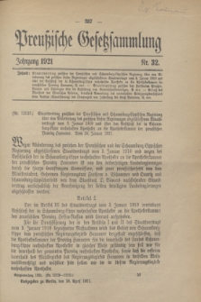 Preußische Gesetzsammlung. 1921, Nr. 32 (28 April)