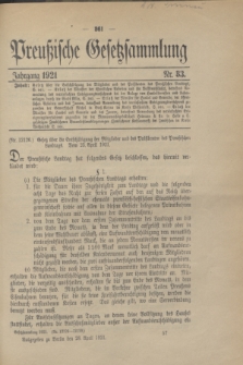 Preußische Gesetzsammlung. 1921, Nr. 33 (28 April)