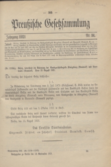 Preußische Gesetzsammlung. 1921, Nr. 51 (13 September)