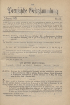 Preußische Gesetzsammlung. 1921, Nr. 55 (24 November)