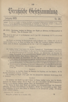 Preußische Gesetzsammlung. 1921, Nr. 56 (3 Dezember)