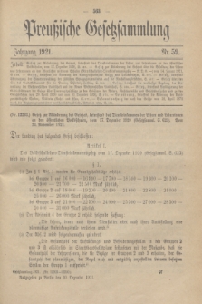 Preußische Gesetzsammlung. 1921, Nr. 59 (30 Dezember)