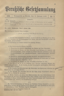 Preußische Gesetzsammlung. 1930, Nr. 3 (14 Januar)