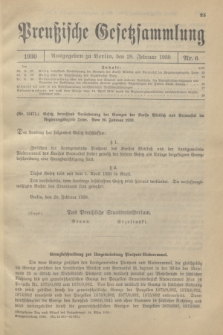 Preußische Gesetzsammlung. 1930, Nr. 6 (28 Februar)
