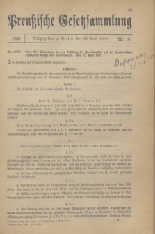 Preußische Gesetzsammlung. 1930, Nr. 14 (23 April)