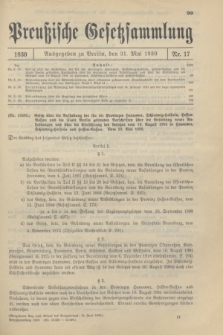 Preußische Gesetzsammlung. 1930, Nr. 17 (31 Mai)