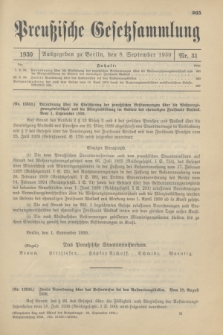 Preußische Gesetzsammlung. 1930, Nr. 31 (8 September)