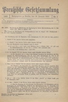 Preußische Gesetzsammlung. 1933, Nr. 2 (20 Januar)
