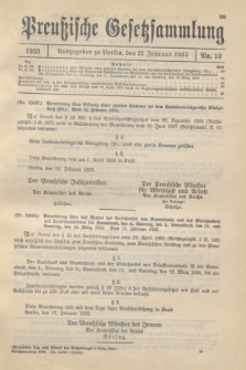 Preußische Gesetzsammlung. 1933, Nr. 10 (22 Februar)