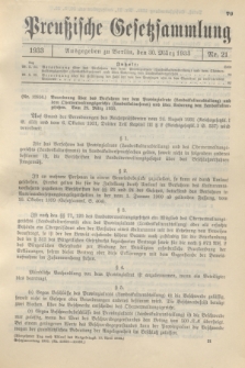 Preußische Gesetzsammlung. 1933, Nr. 21 (30 März)