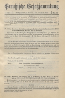 Preußische Gesetzsammlung. 1933, Nr. 33 (15 Mai)