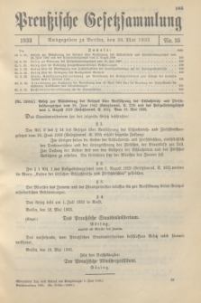 Preußische Gesetzsammlung. 1933, Nr. 35 (26 Mai)