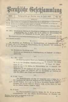 Preußische Gesetzsammlung. 1933, Nr. 45 (10 Juli)