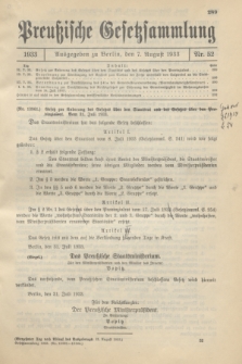 Preußische Gesetzsammlung. 1933, Nr. 52 (7 August)