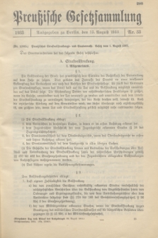 Preußische Gesetzsammlung. 1933, Nr. 53 (15 August)