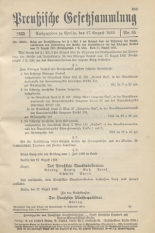Preußische Gesetzsammlung. 1933, Nr. 54 (27 August)