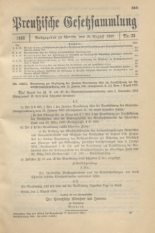 Preußische Gesetzsammlung. 1933, Nr. 55 (29 August)