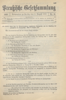 Preußische Gesetzsammlung. 1933, Nr. 56 (31 August)