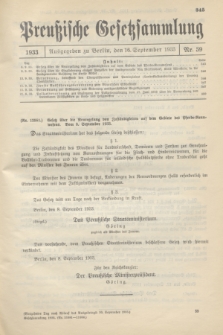 Preußische Gesetzsammlung. 1933, Nr. 59 (16 September)